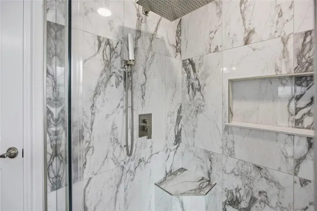 a bathroom with a shower