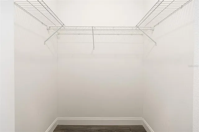 a view of small space with racks on the wall