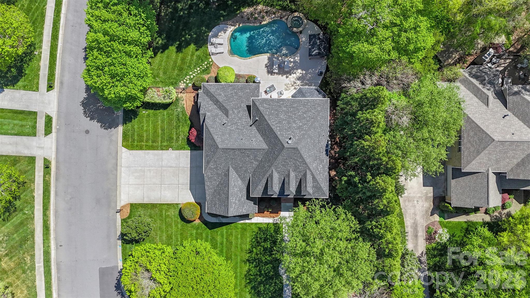 2003 Bauer Place Waxhaw, NC 28173 - Photo 45 of 47 an aerial view of residential house with outdoor space and swimming pool