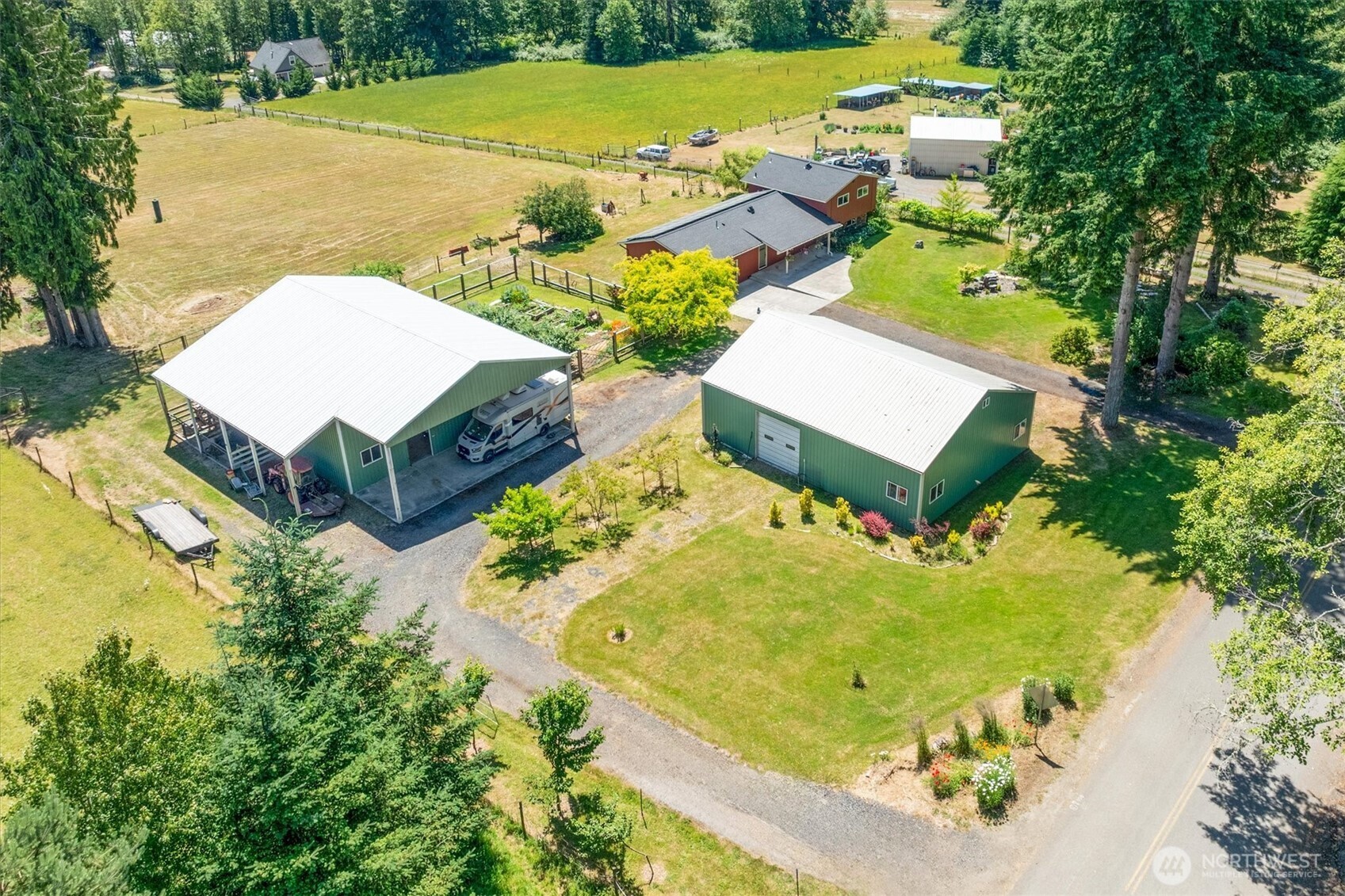 231 Robertson Road Longview, WA 98632 - Photo 8 of 37 an aerial view of a house with a swimming pool