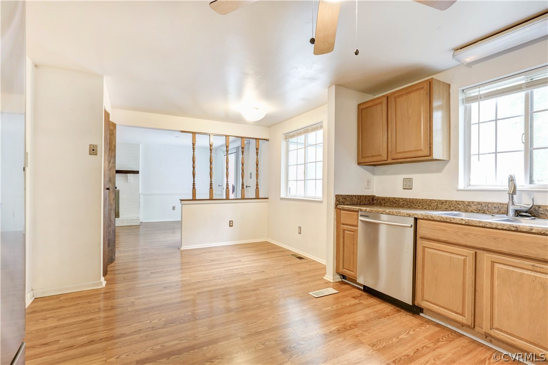 13818 Sutters Mill Road Midlothian, VA 23112 - Photo 13 of 37 a view of a kitchen with dishwasher cabinet and a granite counter top