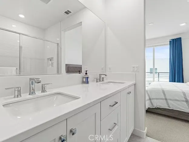 a bathroom with a shower