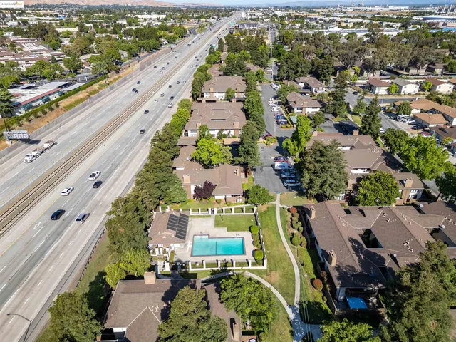an aerial view of a city