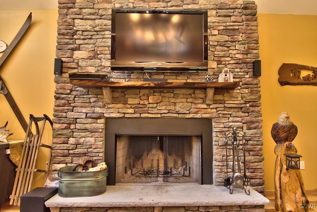 104 Rhododendron Road Jim Thorpe, PA 18229 - Photo 10 of 48 View of the wood burning fireplace with solid ston