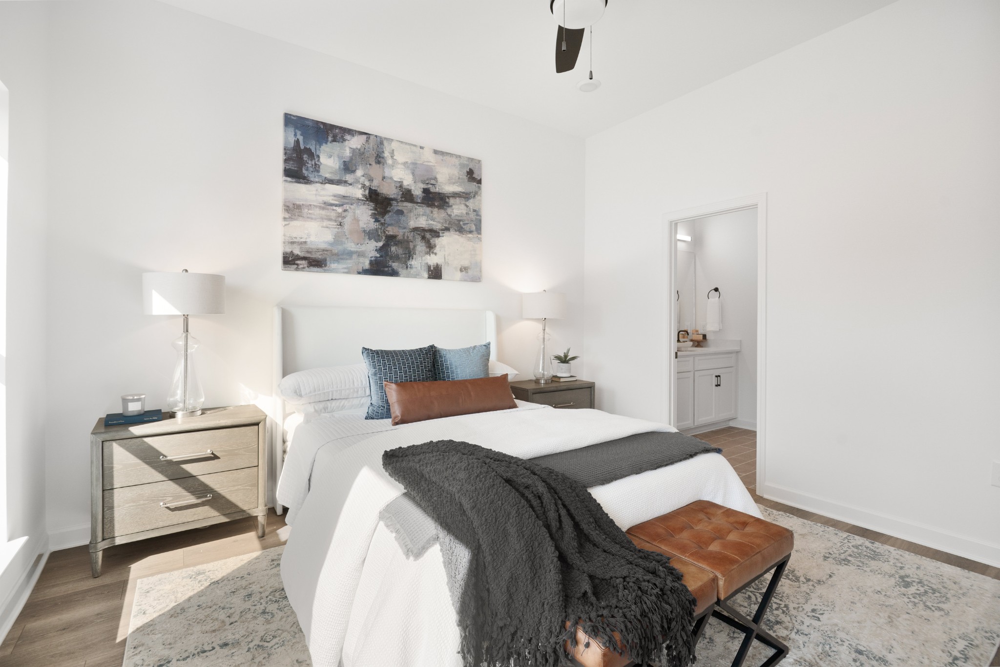 357 B Wellows Chase Spring Hill, TN 37174 - Photo 13 of 25 a bedroom with a bed and lamp