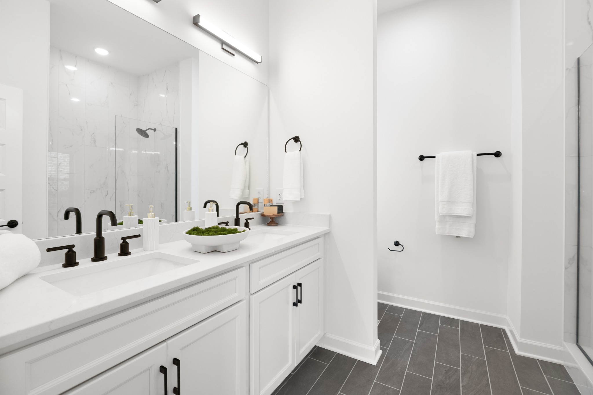 357 B Wellows Chase Spring Hill, TN 37174 - Photo 15 of 25 a bathroom with a double vanity sink and mirror