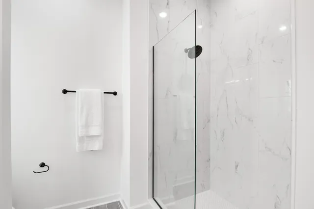 a bathroom with a shower