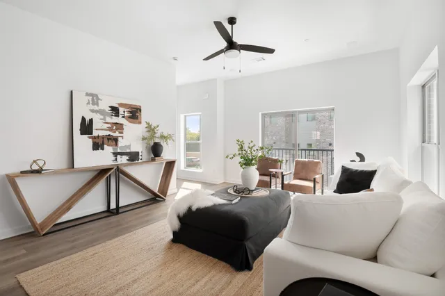 a living room with furniture