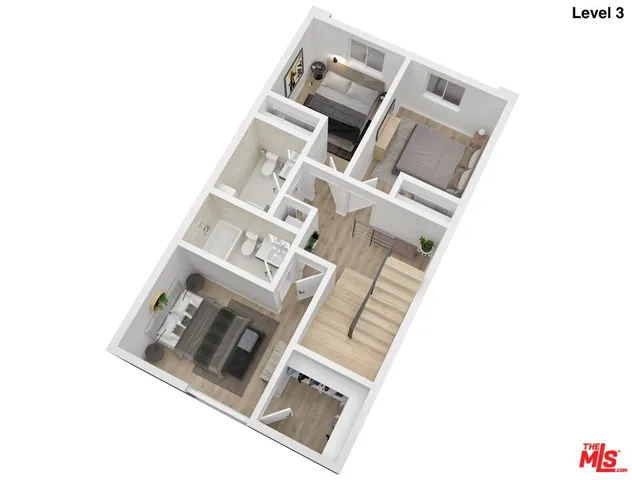 a view of living room with furniture and mirror