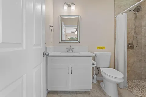 a bathroom with a shower