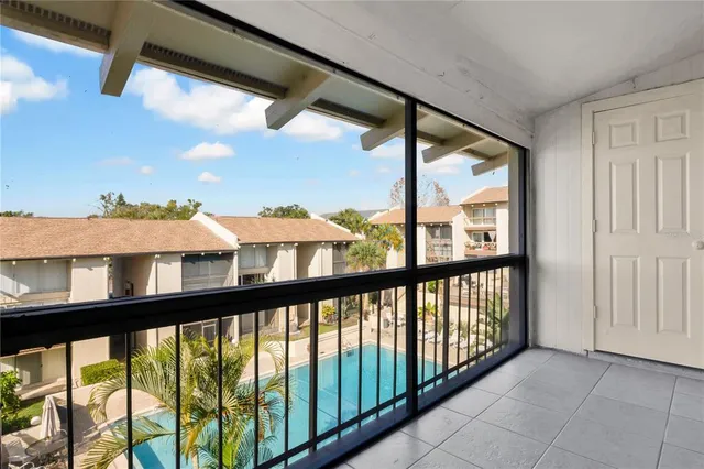 a view of a city from a balcony