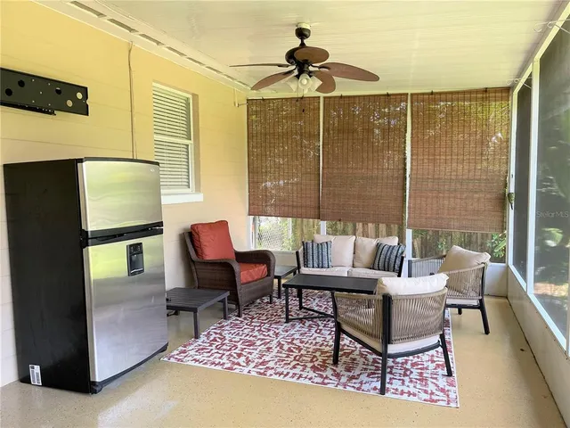 a outdoor living space with furniture