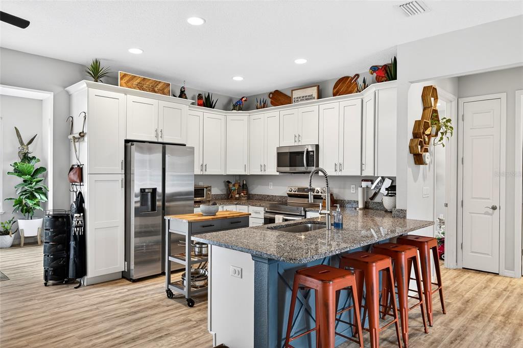 3699 Southwest 177th Lane Road Ocala, FL 34473 - Photo 8 of 26 a kitchen with granite countertop a refrigerator stove top oven and sink