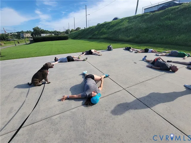 a view of a street with a park