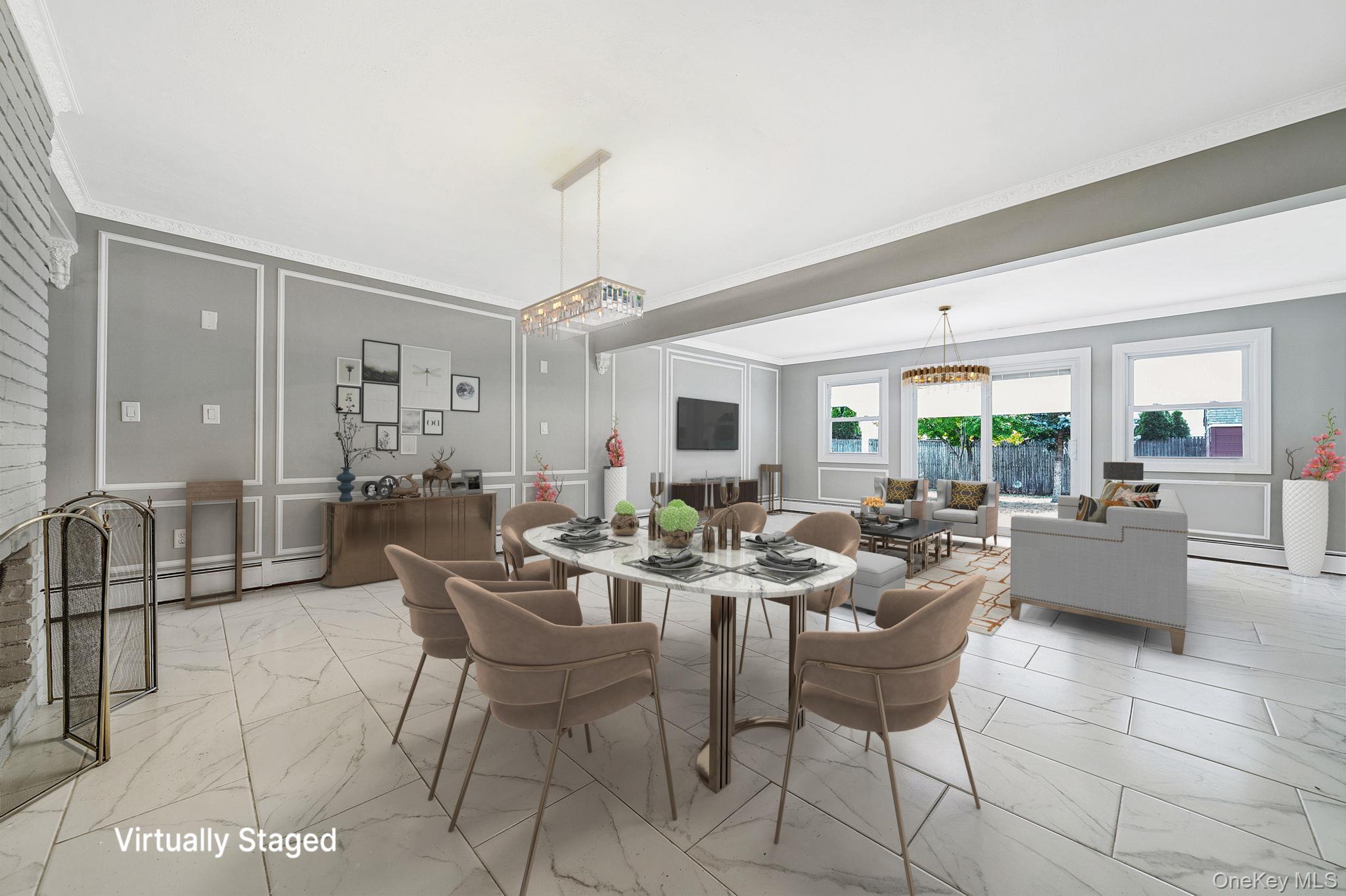 95 Lantern Road Hicksville, NY 11801 - Photo 12 of 36 a dining room with furniture and wooden floor