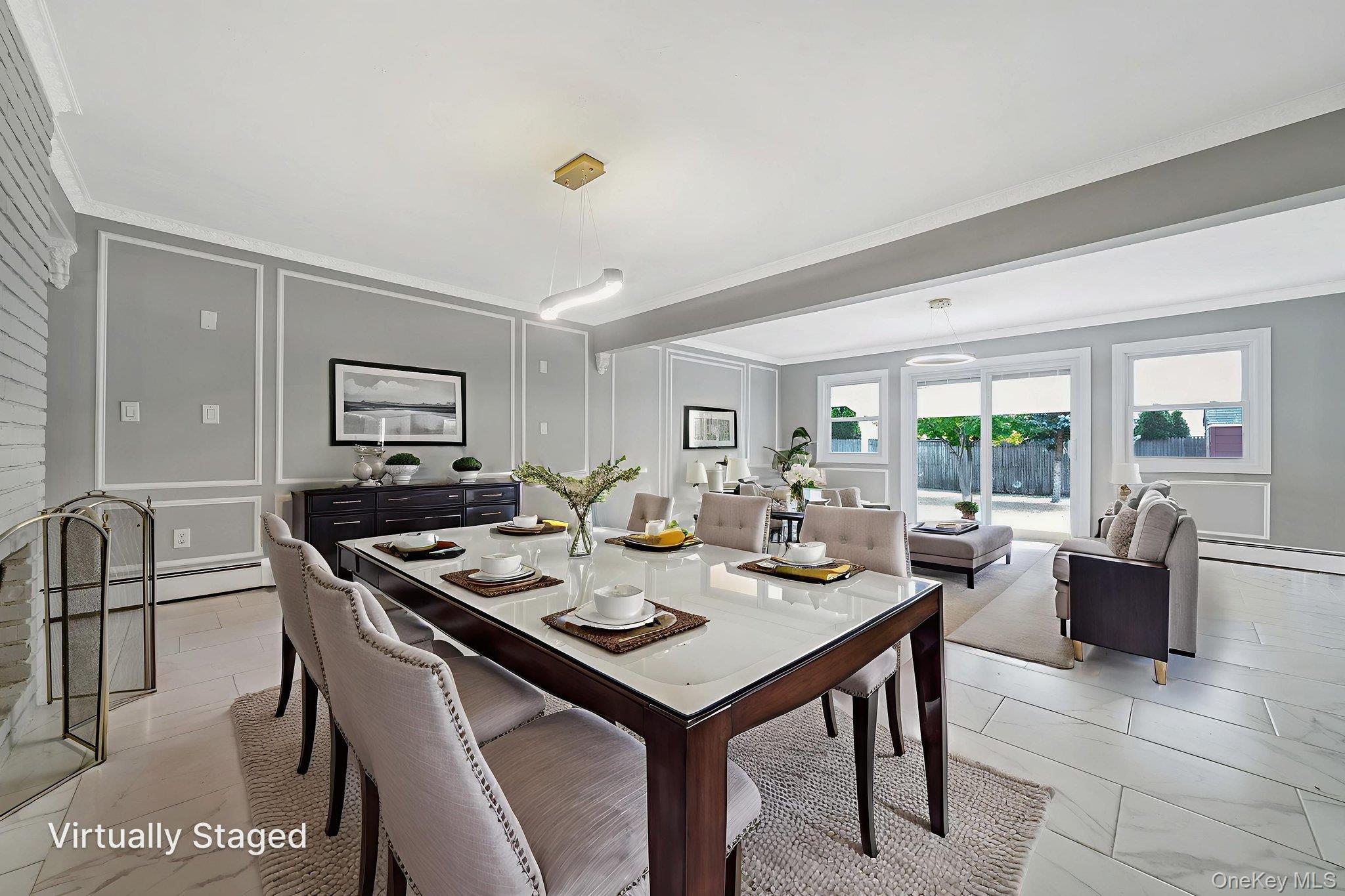 95 Lantern Road Hicksville, NY 11801 - Photo 9 of 36 a view of a dining room with furniture window and outside view