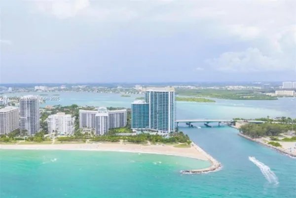 a view of a city with an ocean view