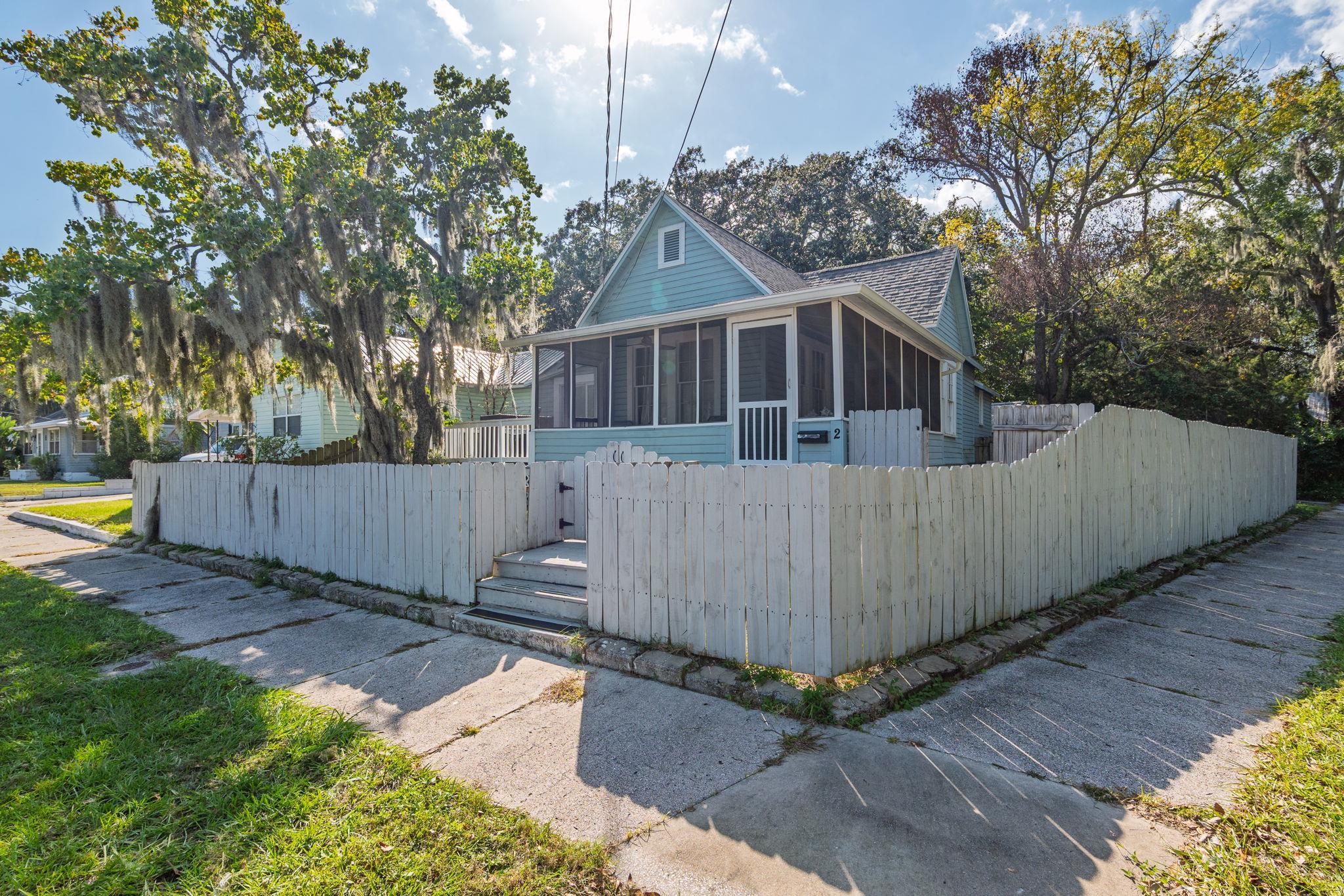 2 Clark Street St. Augustine, FL 32084 - Photo 35 of 39 a view of a small house with wooden fence