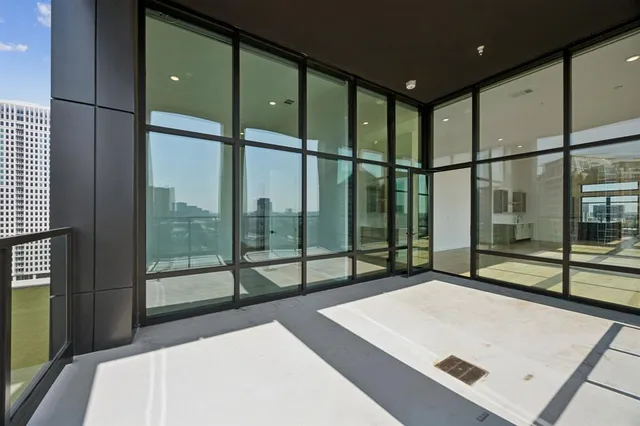 a view of a city with tall buildings