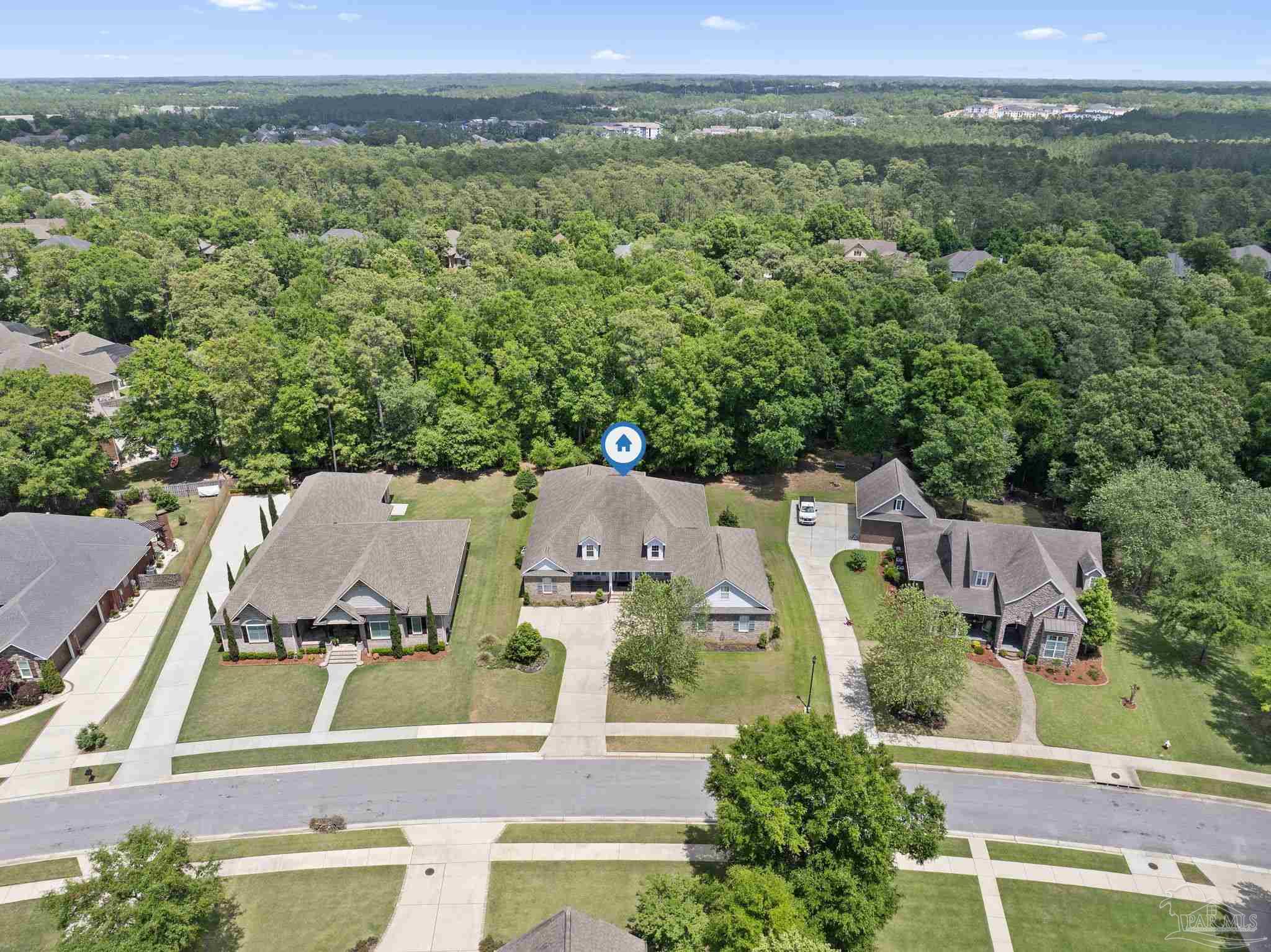 8664 Foxtail Loop Pensacola, FL 32526 - Photo 42 of 46 an aerial view of residential houses with outdoor space and city view