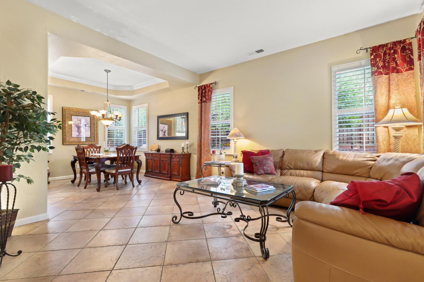 1960 County Down Way Gilroy, CA 95020 - Photo 37 of 62 a living room with furniture and a dining table with kitchen view