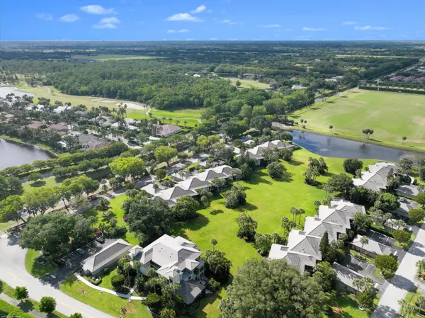 a view of a lake with a city