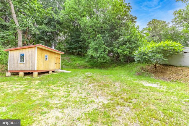 a view of a backyard with a garden and plants
