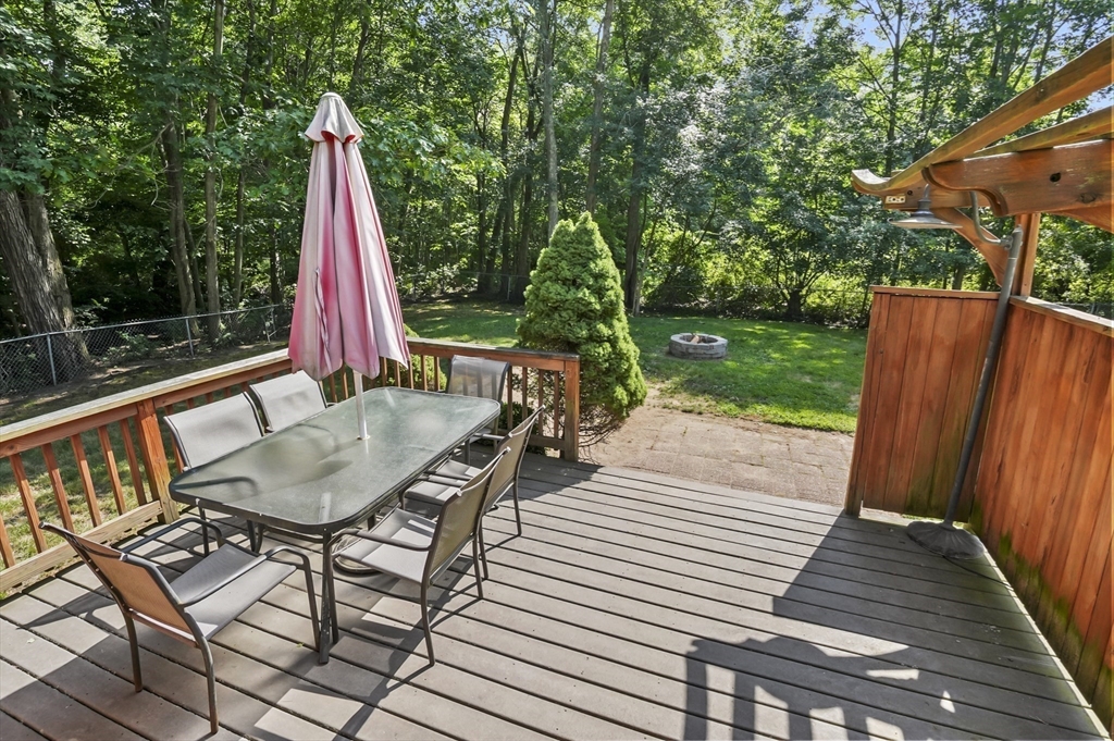 9 Oregon Road Southborough, MA 01772 - Photo 19 of 27 a view of a patio with a table chairs and a backyard