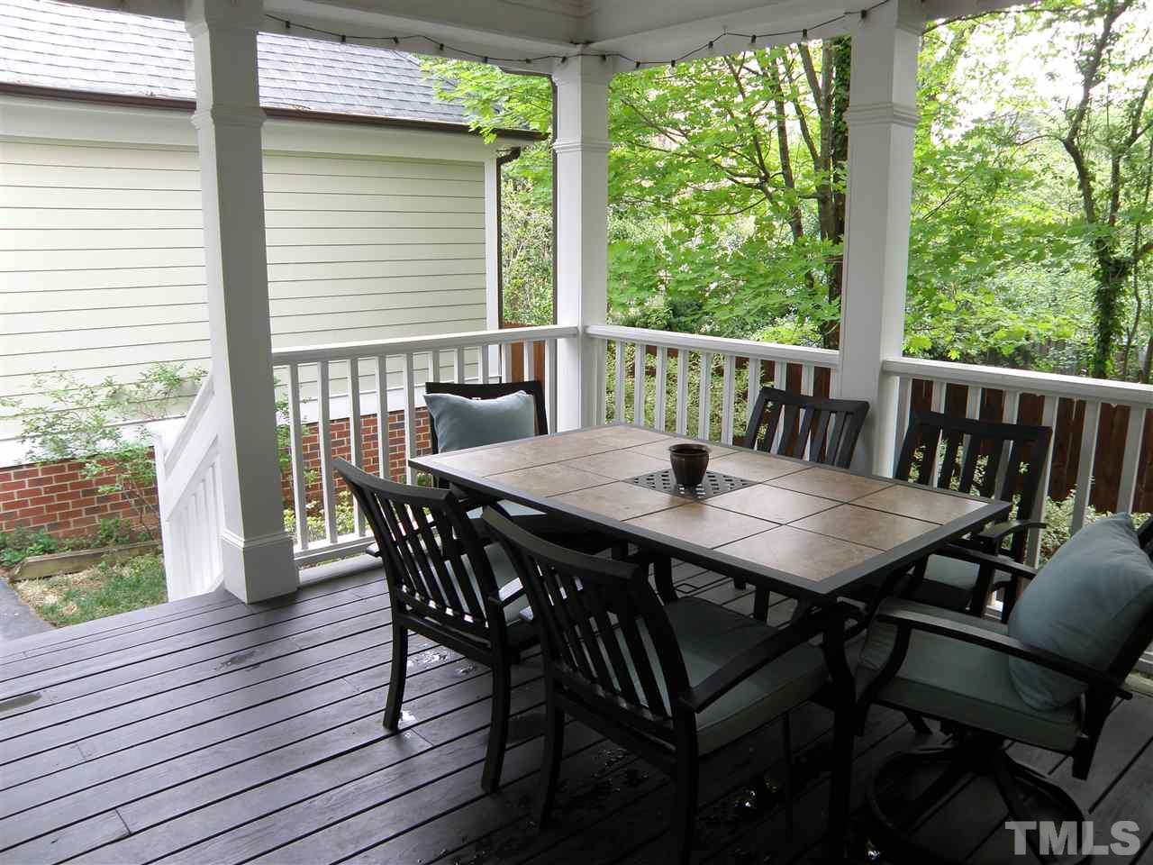 2702 Bedford Avenue Raleigh, NC 27607 - Photo 14 of 25 a view of a dining table and chairs on the roof deck