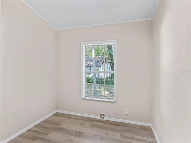 an empty room with a window
