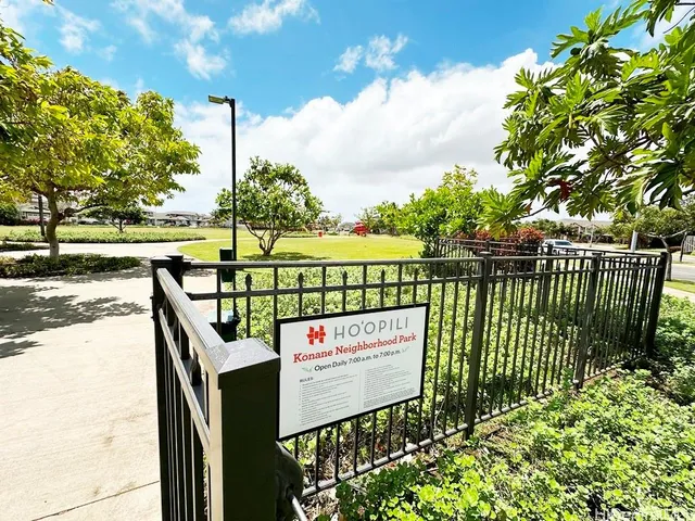 a view of a yard with swimming pool