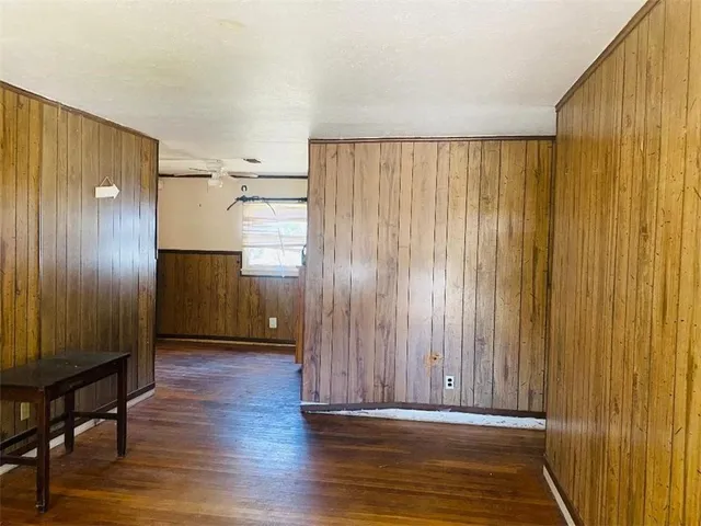 a view of entryway with wooden floor