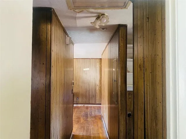 a view of elevator with hallway