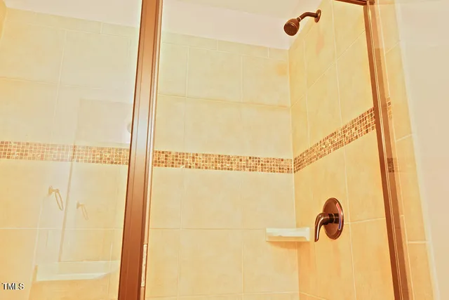 a view of porch with wooden floor