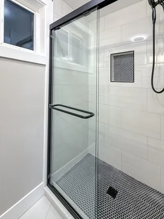 a bathroom with a shower