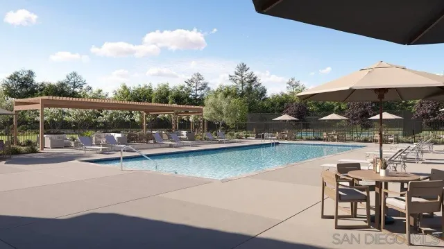 an outdoor view with patio