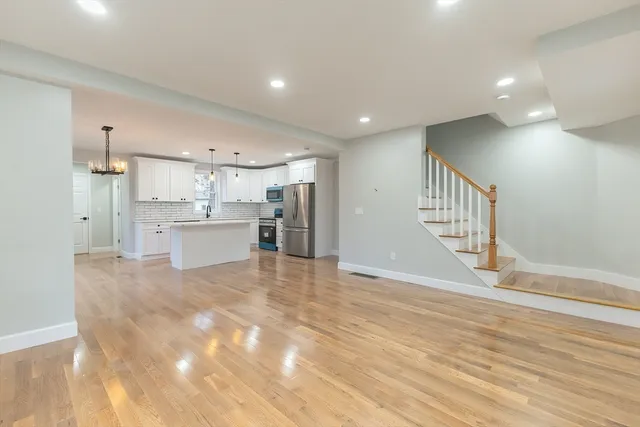 a view of a kitchen with a sink