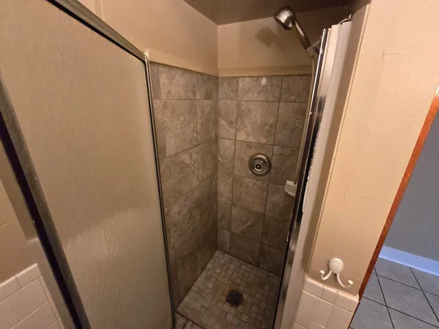 a bathroom with a shower