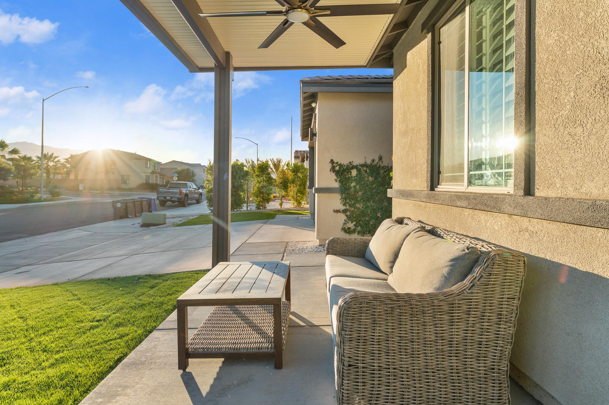 84458 Calle Larriva Coachella, CA 92236 - Photo 8 of 43 a balcony with furniture and a garden