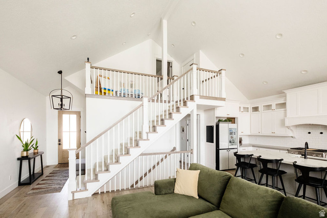 924 Country Lane Farmington, UT 84025 - Photo 22 of 91 Two-story interior with vaulted ceilings and recessed lighting