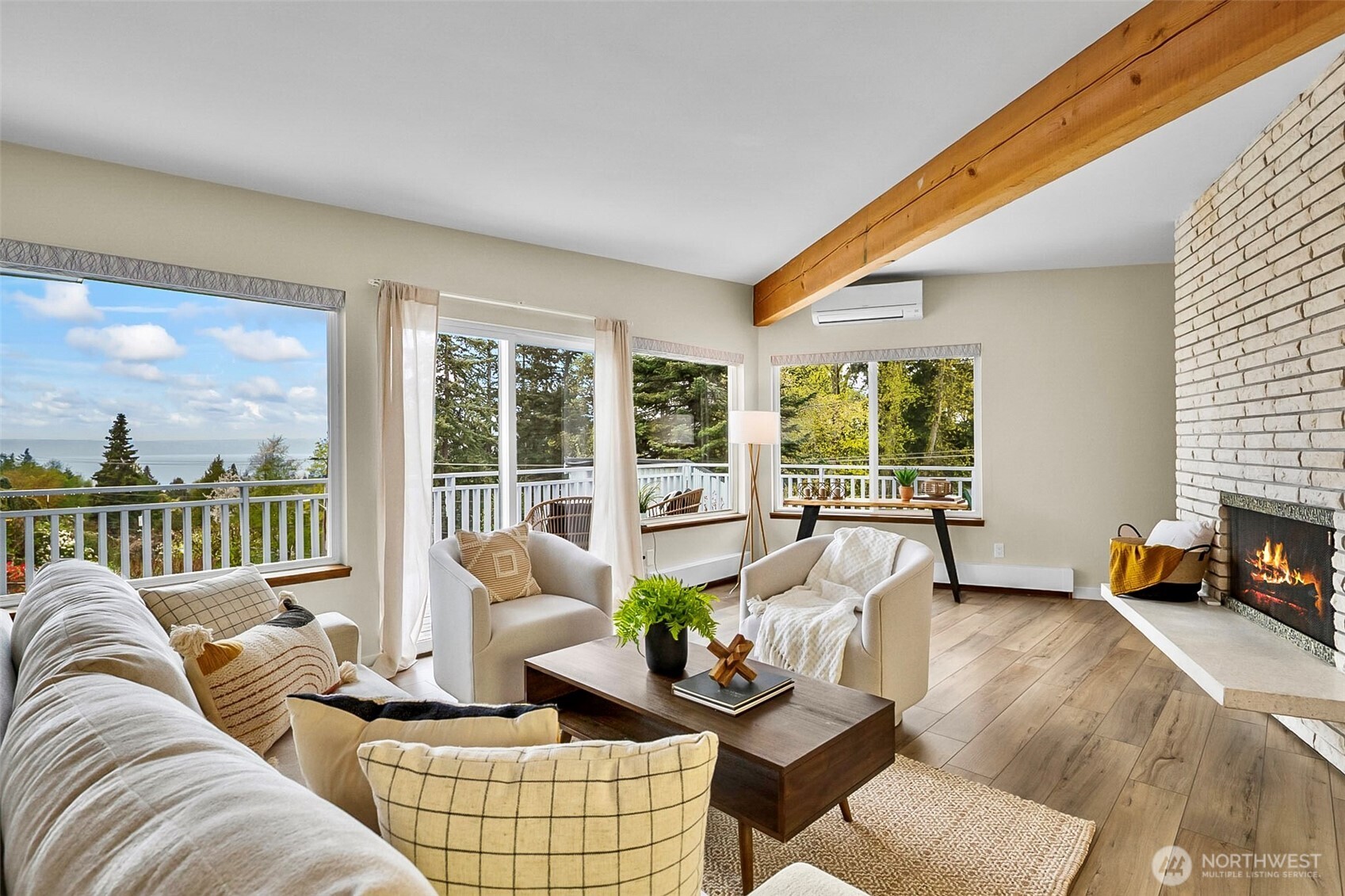 18215 3rd Place Southwest Normandy Park, WA 98166 - Photo 4 of 35 a living room with furniture and a floor to ceiling window