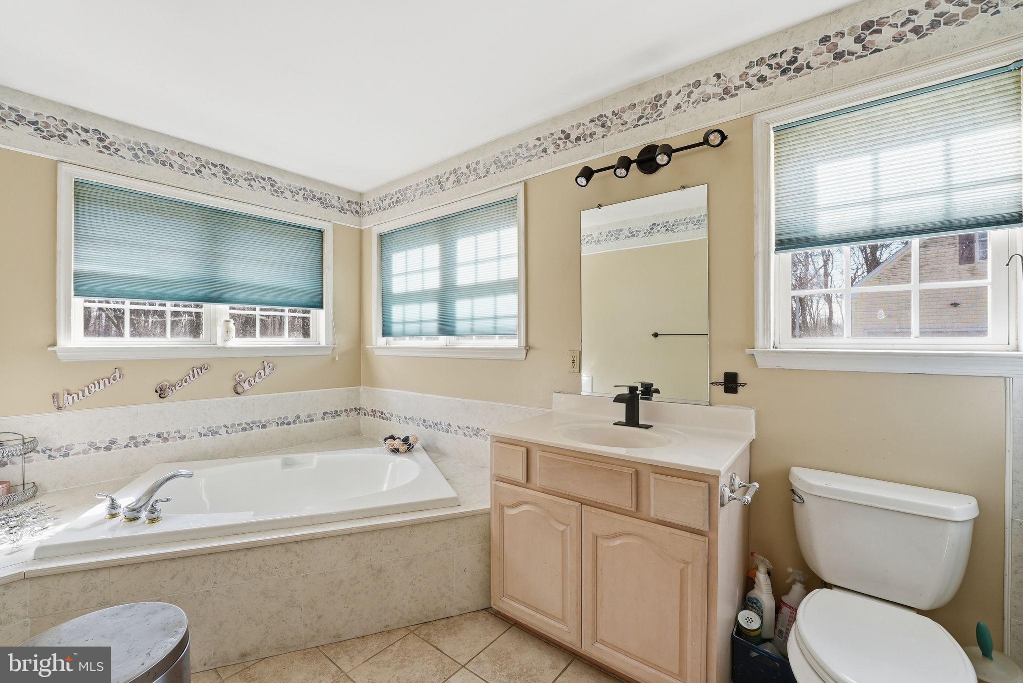 6870 Hawkins Gate Road La Plata, MD 20646 - Photo 17 of 24 a bathroom with a sink mirror vanity bathtub and a toilet