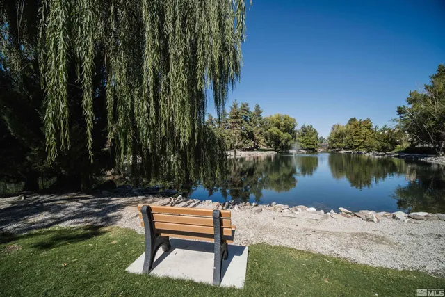 a view of a lake with outdoor space