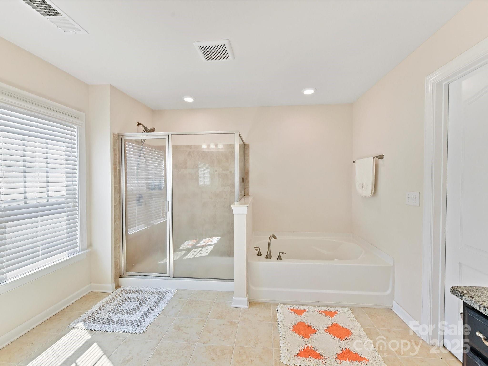 9890 Travertine Trail Davidson, NC 28036 - Photo 18 of 45 a bathroom with a bathtub and a shower