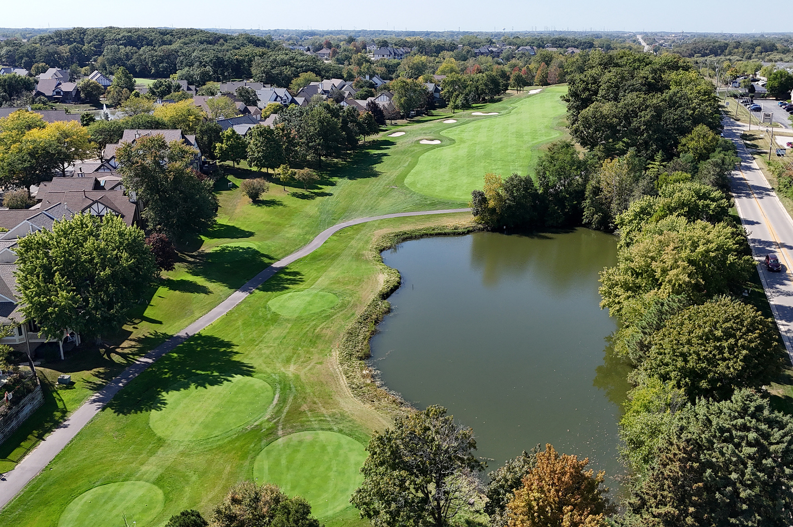 10534 Golf Road Orland Park, IL 60462 - Photo 45 of 54 an aerial view of lake residential houses with outdoor space and trees all around