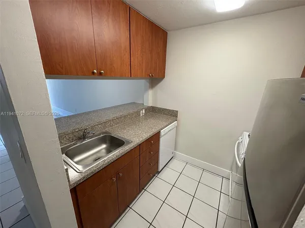 a room with washing machine