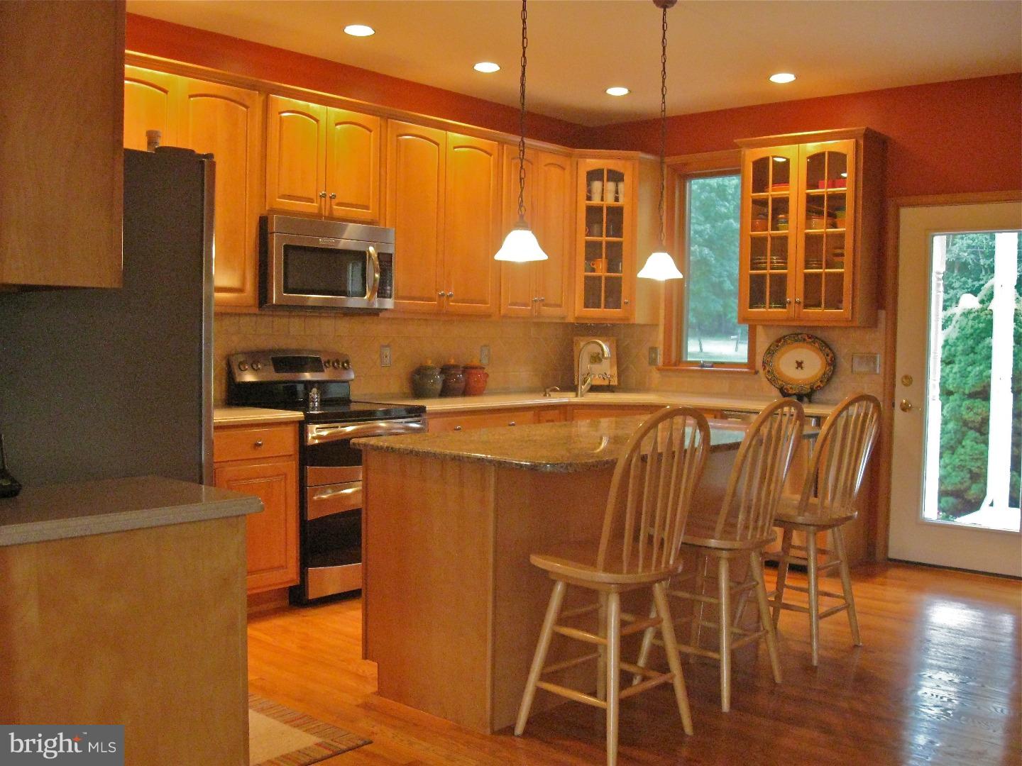 1011 Bucks Road Perkasie, PA 18944 - Photo 4 of 25 a kitchen with stainless steel appliances kitchen island granite countertop a stove a sink and a microwave