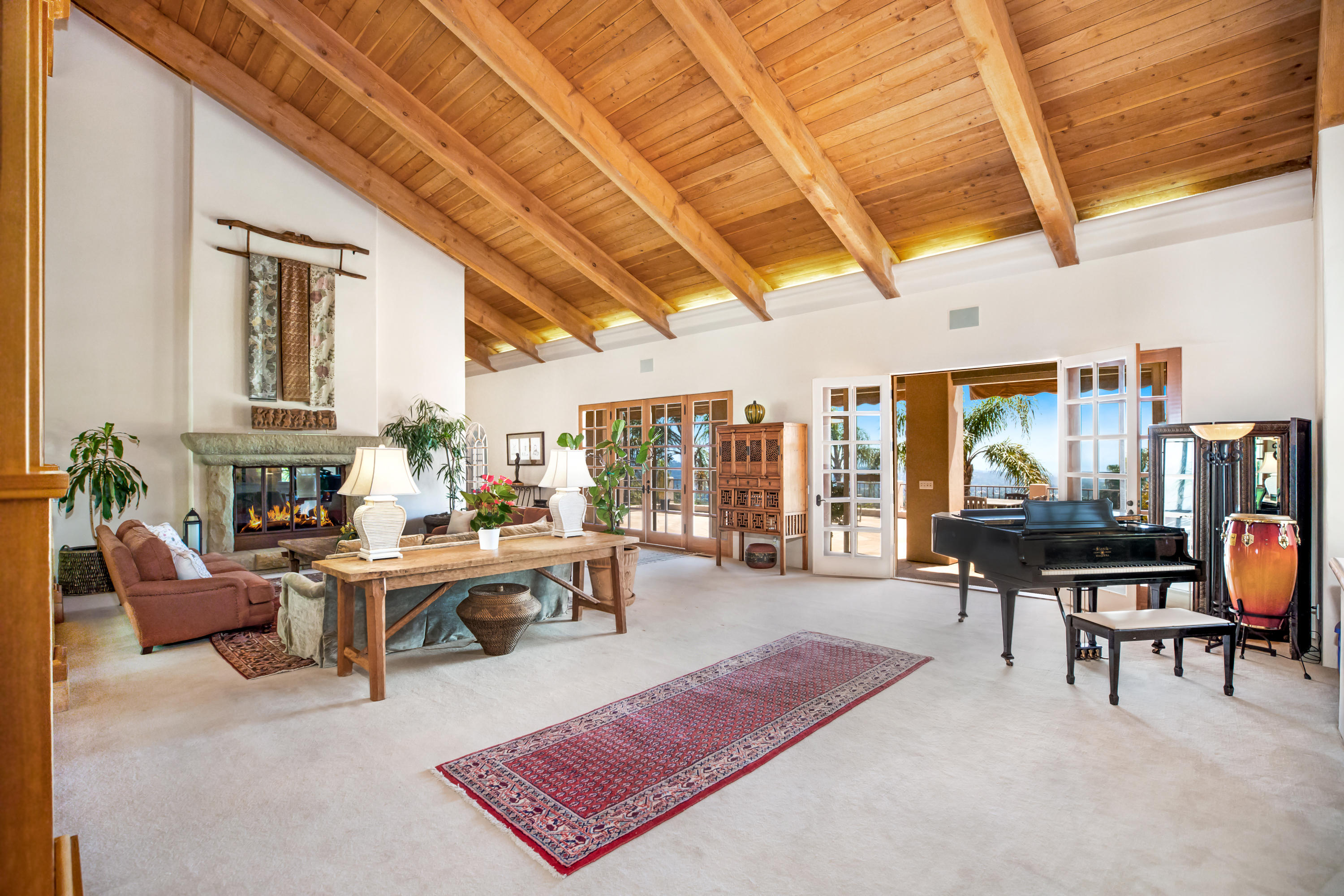 3756 Foothill (private Lane) Road Santa Barbara, CA 93110 - Photo 11 of 56 Soaring Ceilings & French Doors