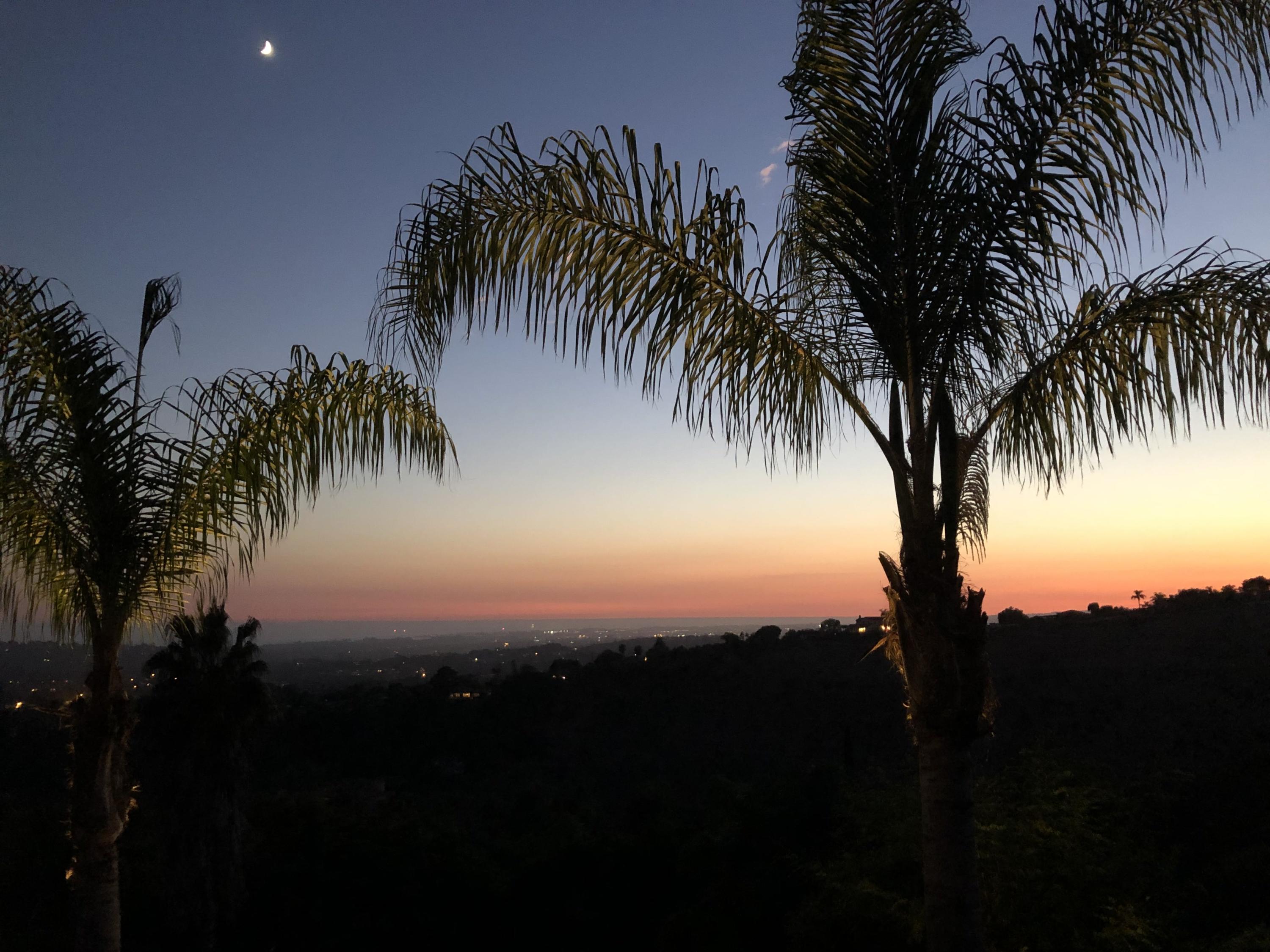 3756 Foothill (private Lane) Road Santa Barbara, CA 93110 - Photo 45 of 56 Moon & Sunsets in Evenings from Patio