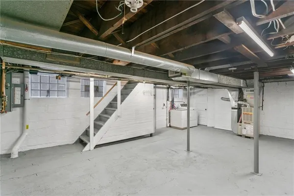 a view of a porch with furniture